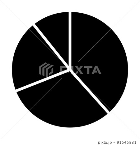 円グラフのシルエットのイラスト素材