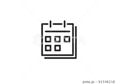Calendar icon, business reminder symbol. Month and day plan illustration. Calendar icon, business reminder symbol. Month and day plan illustration. 91546216