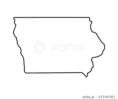 US state map. Iowa outline symbol. Vector illustration 91546383
