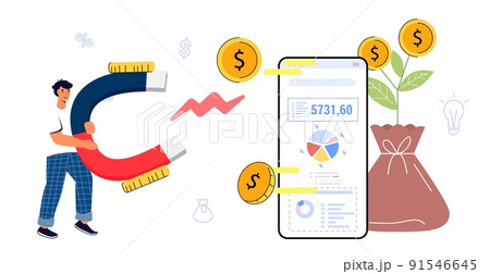 Cashback service Financial savings and money exchange concept Vector illustration Paying 91546645