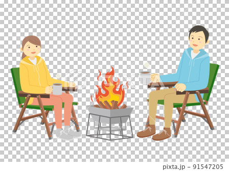 Camp illustration_pair_bonfire Camp illustration_pair_bonfire 91547205