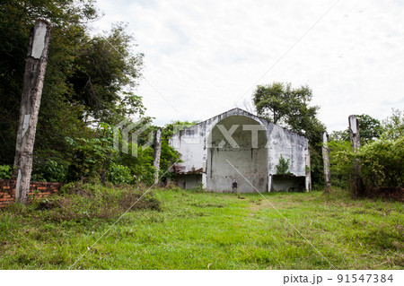 Remains of the El Carmen Church in the Armero Town destroyed by an avalanche during the tragedy caused by the Nevado del Ruiz in 1985 91547384