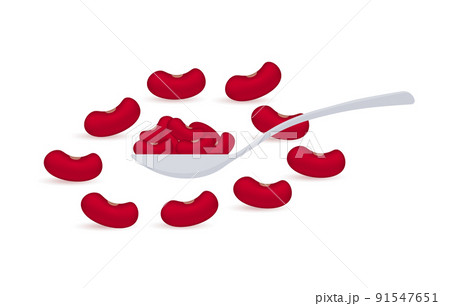 Kidney beans on white background. Vector stock illustration. 91547651