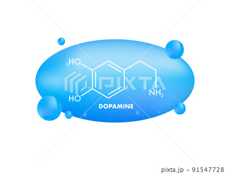 Abstract icon with dopamine formula. Dopamine formula Abstract icon with dopamine formula. Dopamine formula 91547728