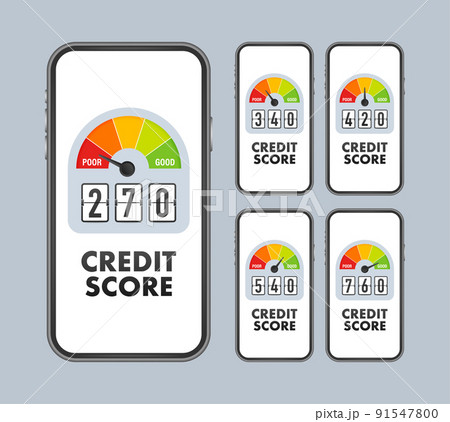 Credit score scale showing good value. Vector illustration. 91547800