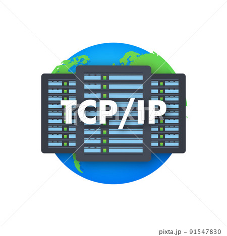 TCP IP - Transmission Control Protocol. Internet Protocol. Vector stock illustration. 91547830