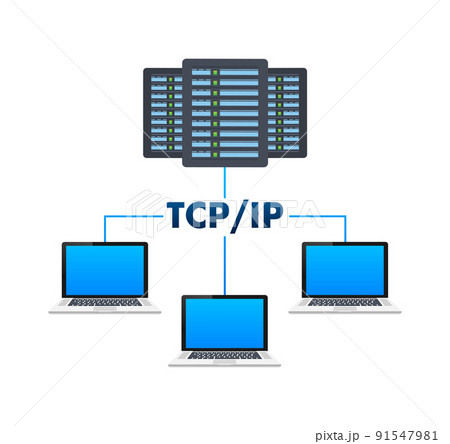 TCP IP - Transmission Control Protocol. Internet Protocol. Vector stock illustration. 91547981