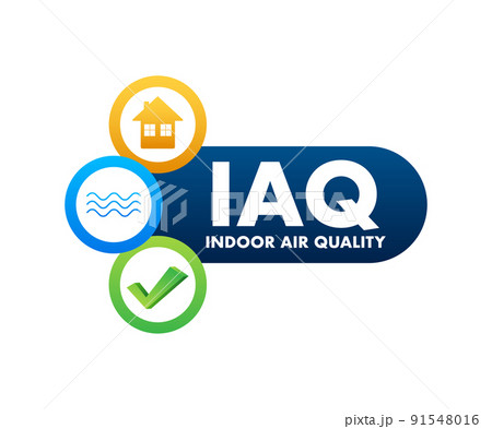 IAQ - Indoor Air Quality. Ventilation system. Vector stock illustration. IAQ - Indoor Air Quality. Ventilation system. Vector stock illustration. 91548016