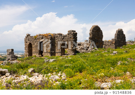 Ruins of Roman Baths in Sillyon, Antalya Province, Turkey Ruins of Roman Baths in Sillyon, Antalya Province, Turkey 91548836