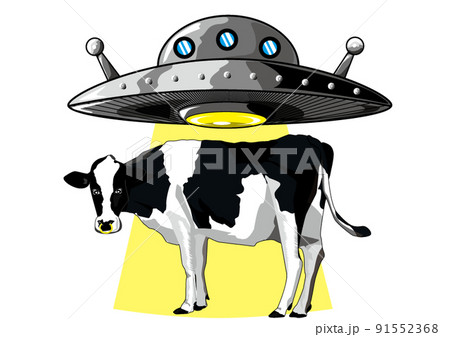 UFOにさらわれる直前の牛 UFOにさらわれる直前の牛 91552368
