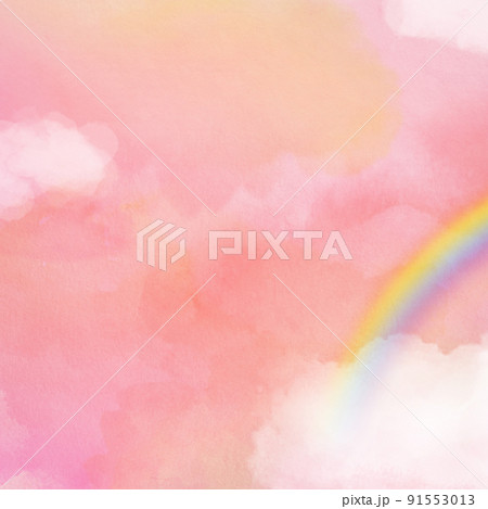 虹と空の素材 虹と空の素材 91553013
