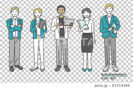 外国人のビジネスパーソンのベクターイラスト素材／ビジネス／ビジネスパーソン／人々 91554489