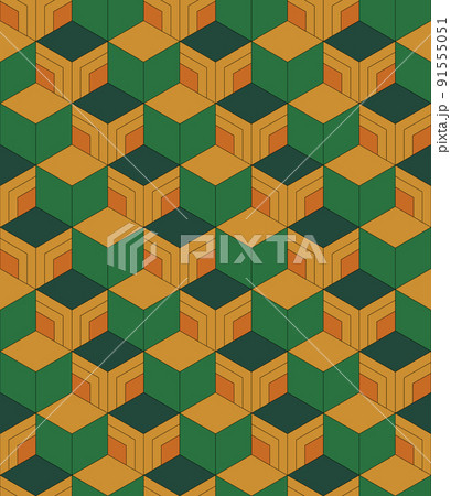 毘沙門亀甲柄のシームレスなテクスチャー 毘沙門亀甲柄のシームレスなテクスチャー 91555051