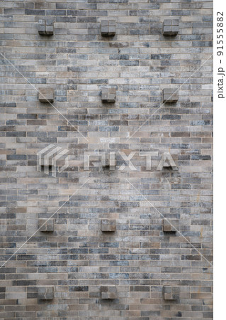 the vintage classic old Cube brick stone block on the wall with the tile and seamless pattern. the vintage classic old Cube brick stone block on the wall with the tile and seamless pattern. 91555882