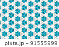 ターコイズカラーのエスニックな背景素材 91555999