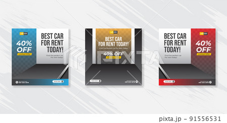 Rent a car banner for social media post template design 91556531