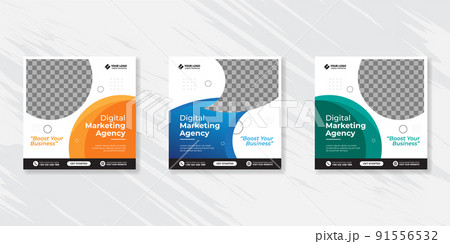 Digital business marketing social media post template. 91556532