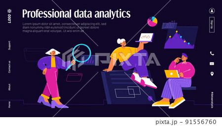 Professional data analytics banner 91556760