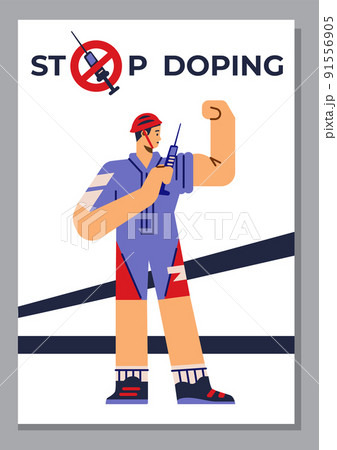 Vertical poster or website banner about stop doping flat style 91556905