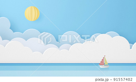 ペーパークラフト 夏の海 バカンスイメージ ペーパークラフト 夏の海 バカンスイメージ 91557402