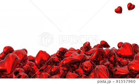 Red Hearts on White Background. Love Valentines Day Holiday Thematic Wallpaper. 3d Illustration. File with Clipping Path. Red Hearts on White Background. Love Valentines Day Holiday Thematic Wallpaper. 3d Illustration. File with Clipping Path. 91557960