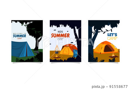 Summer Time Camping Tent Outdoor Adventure Card Template Summer Time Camping Tent Outdoor Adventure Card Template 91558677