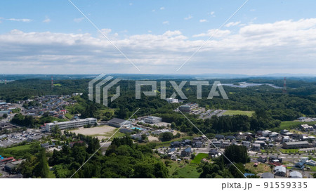 《宮城県》富谷市の街並みの空撮 91559335