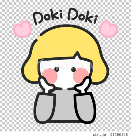 Illustration of a cute girl pounding 91560528