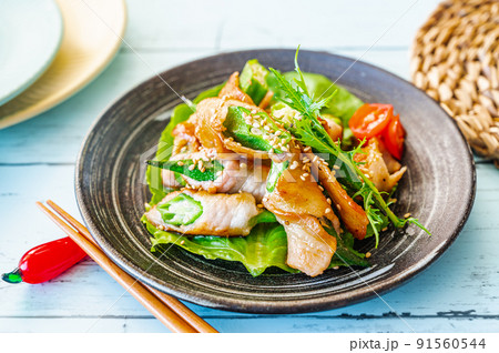 オクラの豚肉巻き オクラの豚肉巻き 91560544