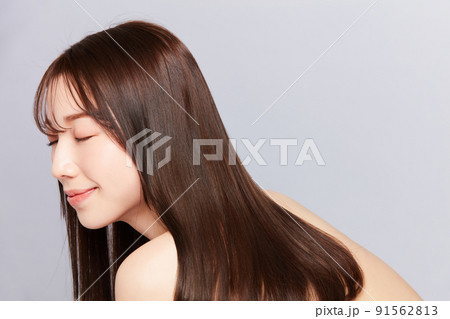 ビューティー若い日本人女性　髪の毛の綺麗な女性 91562813