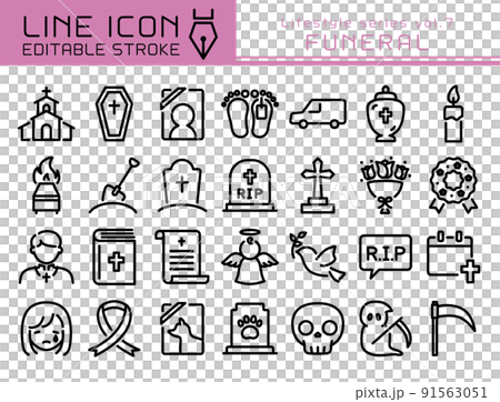Line icon 生活方式系列vol.7 西式葬禮 91563051