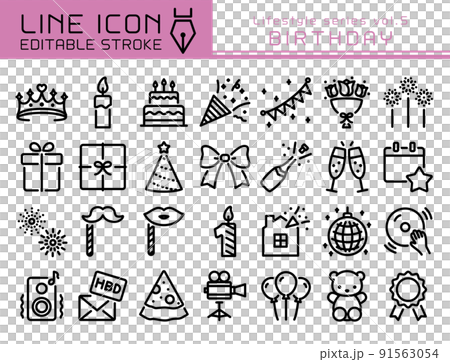 Line icon 生活方式系列 vol.5 生日 91563054