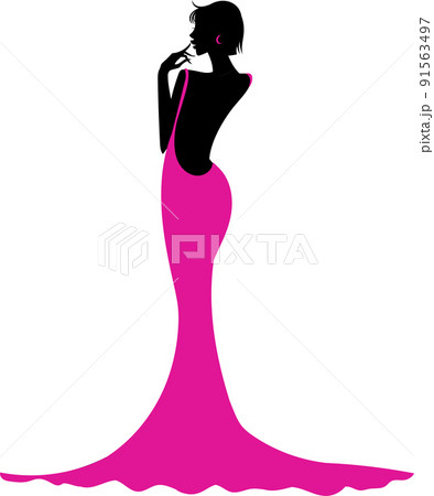 pink dress silhouette clip art