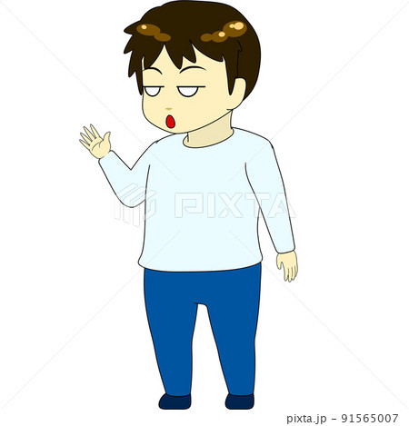 ちびキャラのイラスト(男・横向き) ちびキャラのイラスト(男・横向き) 91565007