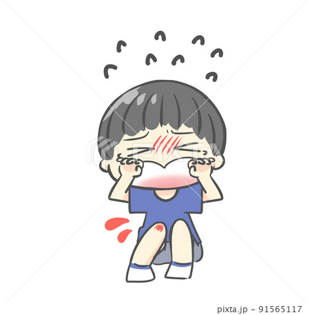 怪我して泣くこどものイラストのイラスト素材 怪我して泣くこどものイラストのイラスト素材