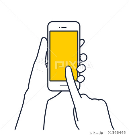 スマホを指で操作する 91566446