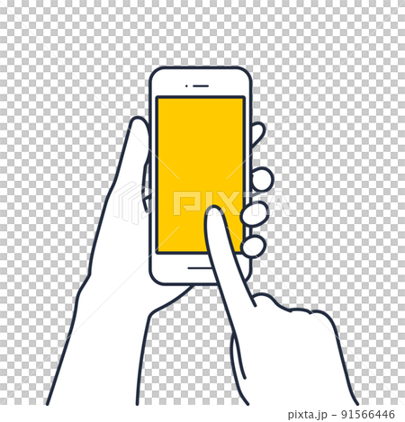 スマホを指で操作する 91566446