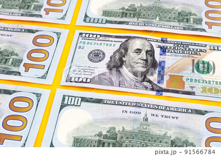 One hundred dollar banknotes. Financial concept One hundred dollar banknotes. Financial concept 91566784