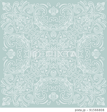 Elegant White Ornament in Classic Style 91566808