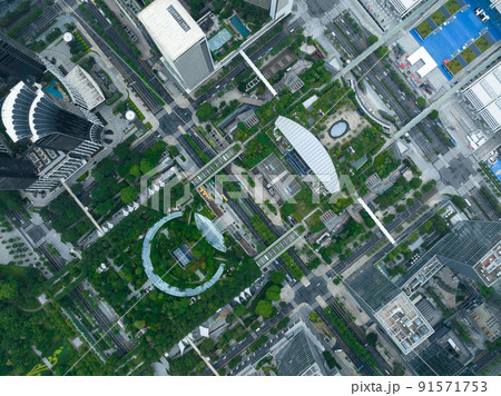 Aerial view of downtown landscape in Shenzhen city,China 91571753