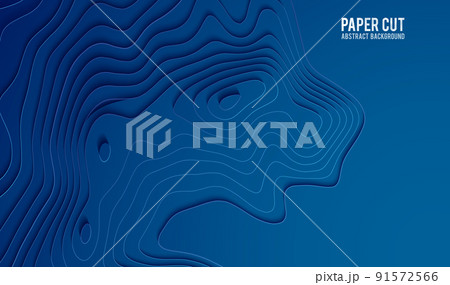 Paper cut banner concept. Paper carve blue gradient for card poster brochure flyer design in blue colors. 3d abstract background Paper cut banner concept. Paper carve blue gradient for card poster brochure flyer design in blue colors. 3d abstract background 91572566