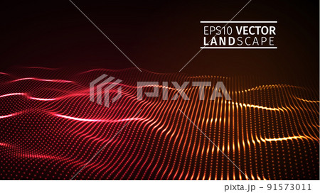 Red abstract wave. Technology background. EPS 10 Red abstract wave. Technology background. EPS 10 91573011