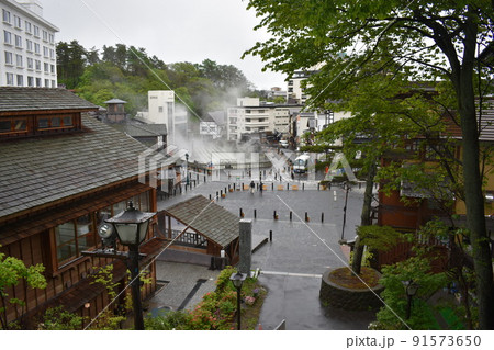 群馬県 草津温泉の梅雨の風景 群馬県 草津温泉の梅雨の風景 91573650