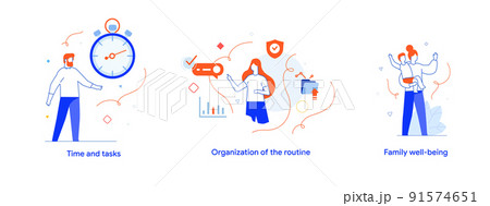 People use gadgets. set of icons, illustration People use gadgets. set of icons, illustration 91574651