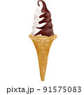 手描きチョコバニラソフトクリーム 91575083