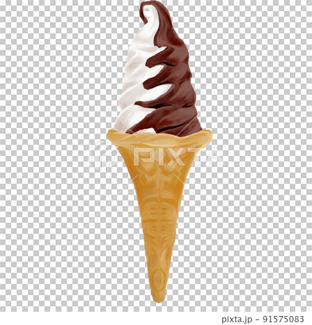 手描きチョコバニラソフトクリーム 91575083