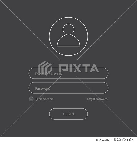 Flat login form design with lock icon on black background. vector. Flat login form design with lock icon on black background. vector. 91575337