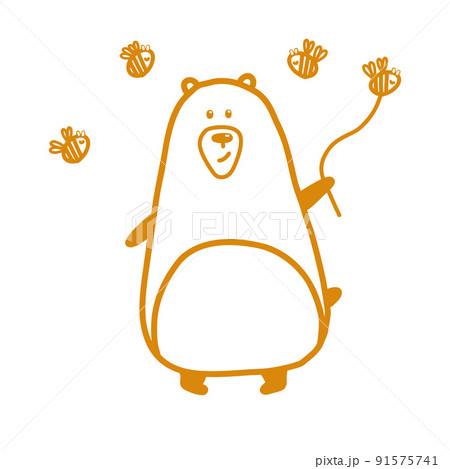 Cute outlined jungle and woodland animal for kids. Coloring vector illustration set. 91575741