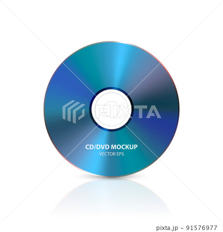 Vector 3d Realistic Blue CD, DVD on White with Reflection. CD Design Template for Mockup, Copy Space. Compact Disk Icon, Front View Vector 3d Realistic Blue CD, DVD on White with Reflection. CD Design Template for Mockup, Copy Space. Compact Disk Icon, Front View 91576977