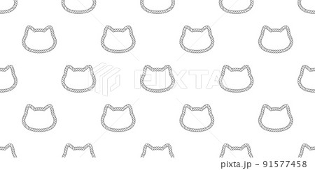 cat seamless pattern calico kitten rope vector neko head breed character cartoon pet repeat wallpaper tile background animal doodle illustration scarf isolated design 91577458